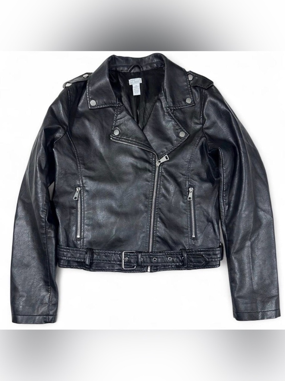 ⚡️ West of Melrose Black Faux Leather Moto Jacket (Women’s LG)⚡️